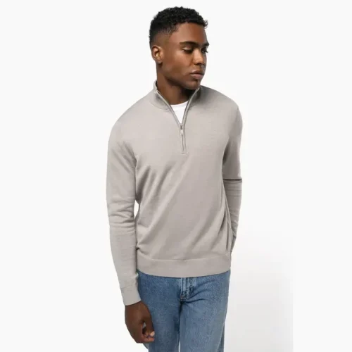 K970 - Heren pullover met ritskraag Kariban