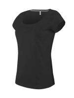 Dames-T-shirt korte mouwen met boothals Kariban