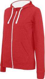 Dames Sweater met Rits en Capuchon in Contrasterende Kleur Kariban