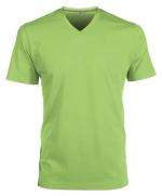 Heren T-shirt korte mouw met V-hals Lime