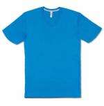 Heren T-shirt korte mouw met V-hals Light Royal Blue