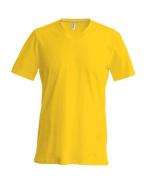 Heren T-shirt korte mouw met V-hals Yellow