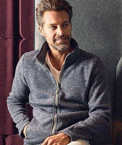 Mens Knit Fleece Jacket C+