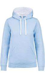 Kariban Dames Sweater met contrasterende capuchon