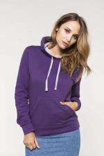 Kariban Dames Sweater met contrasterende capuchon