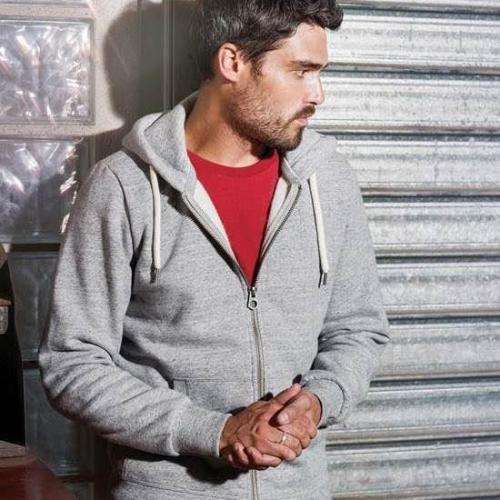 Kariban Vintage Heren Sweater met Rits en Capuchon